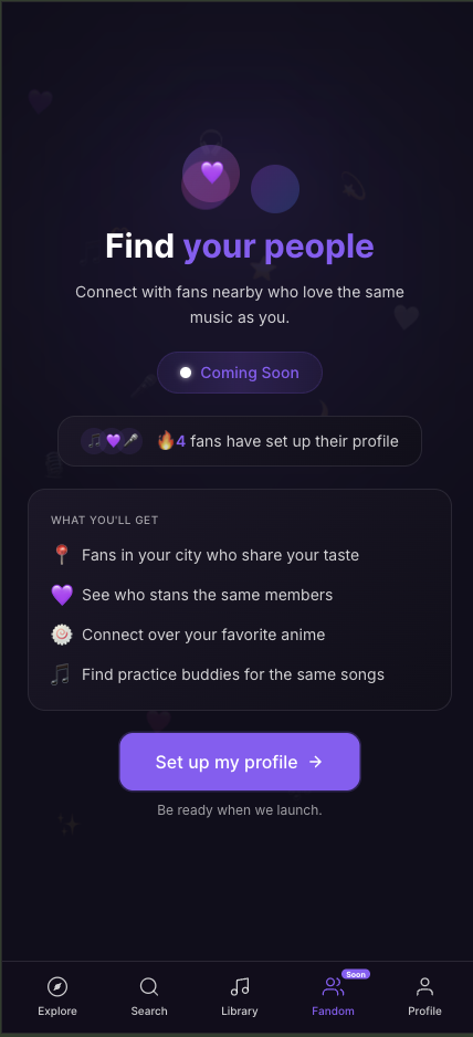 Singji Fandom — find your people, coming soon